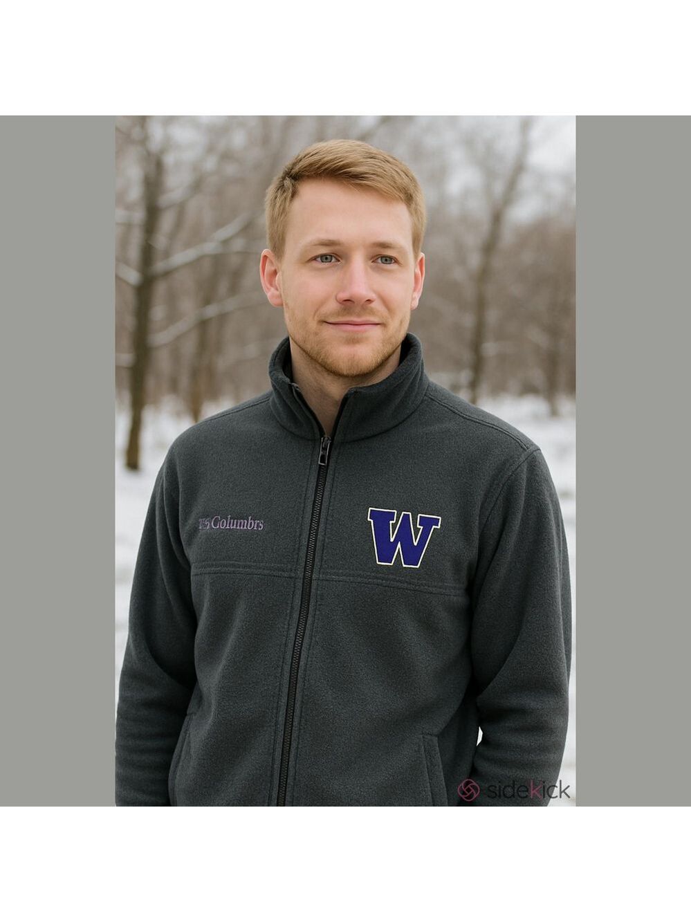 Columbia Washington Huskies Full Zip Fleece Jacket Mens Extra Large